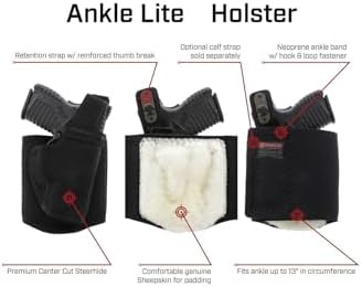 Galco Ankle Lite / Ankle Holster for Ruger LCP, KelTec P3AT, P32