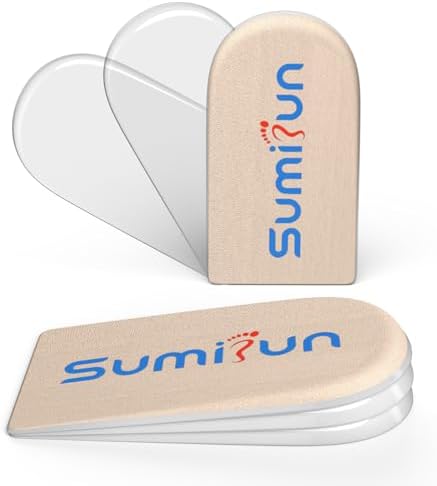 Sumifun Heel Lift, 4-Layer 1 Inch Gel Shoe Lifts for Women Uneven Legs, Adjustable Orthopedic Heel Lifts for Heel Pain and Leg Length Discrepancy