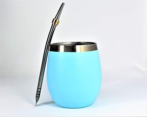 [NEW] Mate Cup and Bombilla Set - Mate Gourd - Includes Double Wall Stainless Steel Yerba Mate Tea Cup with Stanley Steel Mate Straw – Bombilla