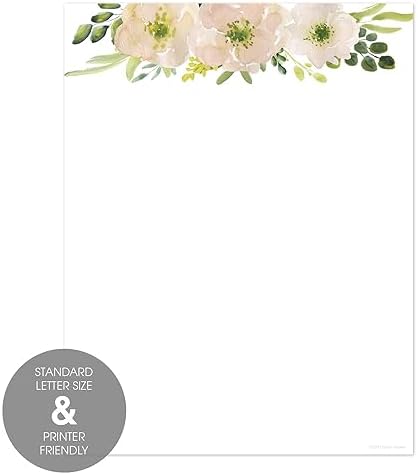 Great Papers! Lush Greenery Letterhead / 80 Floral Sheets 8.5" x 11" Beautiful Watercolor Botanical All Occasion Letter Paper