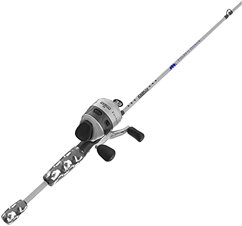 Zebco 33 Folds of Honor Spincast Reel and 2-Piece Fishing Rod Combo, 6-Foot Fiberglass Rod, Quickset Anti-Reverse Fishing Reel with Bite Alert