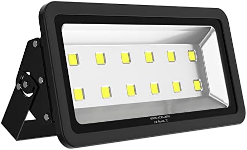 200W LED Flood Lights Outdoor, 110-285V, 20000LM Super Bright Security Light Fixture, IP66 Waterproof 6000K Daylight White，Landscape Commercial Industrial Lighting Fixtures