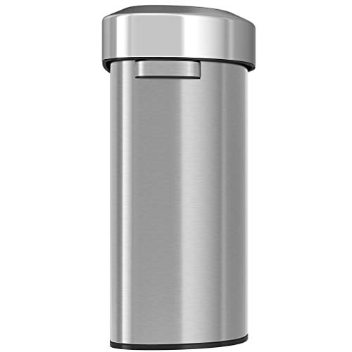 iTouchless Airstep 13 Gallon Step Pedal Kitchen Trash Can with Odor Filter, 50 Liter Commercial Grade Stainless Steel Recycle Bin for Home and Office, Silent Lid Open and Close