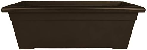 The HC Companies Romana Planter Box, 28 Inch, Clay, 1-Pack | Plastic, Drainage Plug, Lightweight, UV-Resistant, for Garden, Patio, Balcony & Fence