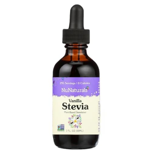 NuNaturals Liquid Stevia Sweetener, Vanilla, 2oz (2-Pack)
