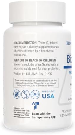 BIOTICS RESEARCH Bio-3B-G Vitamin B Complex, Vitamin B Complex Supplement for Stress, Energy and Adrenal Health Gluten Free Supplement 180 Tablets