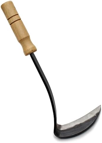 Kings County Tools Japanese Made Weeding Sickle Tool | Nejiri Kama | Razor Sharp 4" Drop Forged Steel Blade | Designed for Strength, Durability