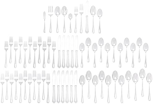 Henckels Alcea 65-Pc Flatware Set, 18/10 Stainless Steel | Durable 18/10 Stainless Steel for Family Meals & Entertaining. Dishwasher Safe, Comfortable Balanced Feel.