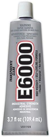 E6000 220011 12 Pack 3.7 oz. High Viscosity Multi-Purpose Adhesive, Clear