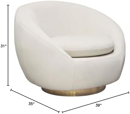 Diamond Sofa Swivel Accent Chair in Light Cream