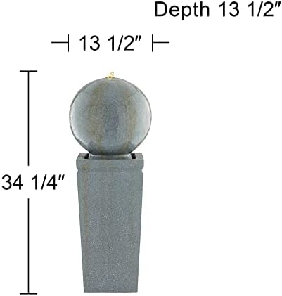 Sphere and Pillar 34 1/4" High LED Outdoor Indoor Large Bubbler Fountain