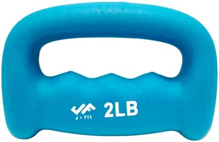 JFIT Neoprene D Grip Dumbbells - Single Weights 1LB-5LB - Premium Non-Slip, Hand Weights, Ergonomic Design