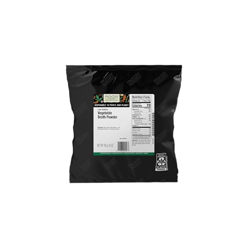 Frontier Co-op Vegetable Broth Powder, 1-Pound Bulk Bag, Broth, Soup Base, Gravy, Hot Drink, Kosher