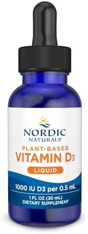 Nordic Naturals Plant-Based Vitamin D3 Liquid - 1 oz - 1000 IU Vitamin D3 - Healthy Bones, Mood & Immune System Function - Non-GMO