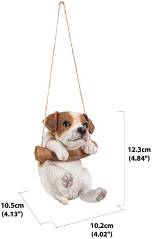 Hi-Line Gift Ltd, Hanging Pet Pals Jack Russell Terrier Puppy, 5-inch Height, Indoor Outdoor Statue Figurine