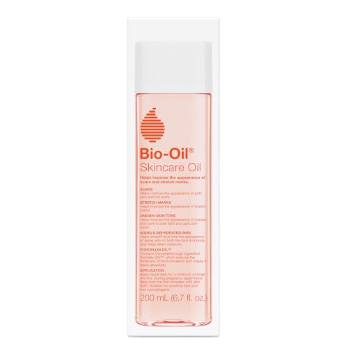 Bio-Oil Skincare Body Oil Serum, Scars & Stretch Marks, 6.7 fl oz | Dermatologist Recommended, Vitamin E & A, Dry & Sensitive Skin, Non-Comedogenic, Face and Body, Scar Treatment