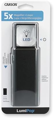 Carson LumiPop 5x Power LED Lighted Slide-Out Aspheric Magnifier (LP-66)