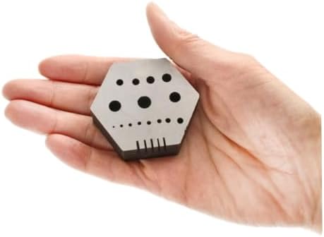 The Beadsmith Hex Anvil – 2” Hexagonal Steel Base – Includes 15 Holes 3/64” x 1/4” (1.2mm-6.4mm) and 5 Slots – Used for Riveting