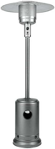 Fire Sense 61130 Patio Heater with Wheels, 48,000 BTU, Aqua Blue | Electronic Ignition System, Portable Outdoor Propane Heater, All Seasons