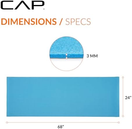 CAP Non-Slip Yoga Mat for Home Workout & Pilates, Lightweight Exercise Fitness Mat with Textured Grip Surface