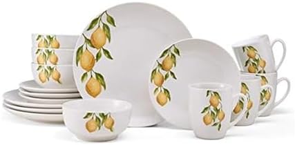 Studio Nova Kendall 16 Piece Dinnerware Set - White Porcelain Modern Tableware with Coupe Shapes & Unique Rim Design - Includes Dinner Plates Bowls