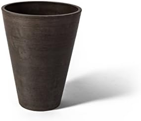 Algreen Valencia Round Planter Pot, 12.25 by 18-Inch, Textured Brown | Round Shape, Indoor Use, UV And Weather Resistant, Drainage Hole With Removable Plug, Lightweight 5.51 lb