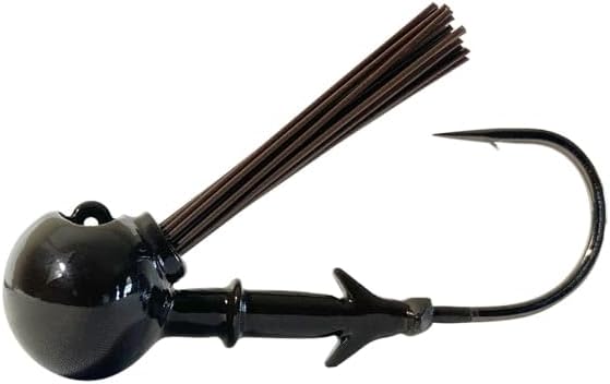 DOBYNS RODS Football Head W/Weed Guard 1/2 OZ/GAMAKATSU Hook 4/0 / 4 Pack/Brown