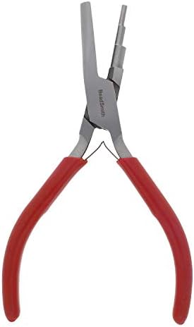 The Beadsmith 3-Step Round/Concave (Hollow) Pliers – Creates 3-4-5mm Loops – Wire Looping and Wire Bending Plier – 6 inches – Steel Head &
