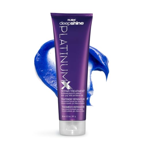 RUSK Deepshine PlatinumX Repair Treatment, Repairs and Moisturizes Chemically Treated or Damaged Hair, Adds Shine to Platinum, Blonde, Gray