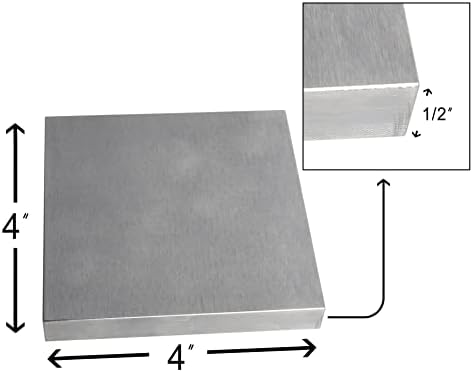 HimaPro Hardened Steel Bench Block, Flat Anvil, 4" x 4" x 1/2" | For Jewelry Making, Metal Stamping and Metalworking, Smooth Polished Faces