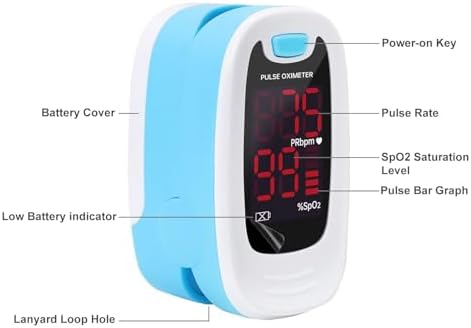 CONTEC LED CMS50M Pulse Oximeter,SpO2 and PR Value Waveform Blood Oxygen, Neck/Wrist Cord