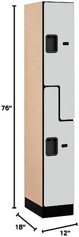 Salsbury Industries 2-Tier S-Style Designer Wood Locker with One Wide Storage Unit, 6-Feet High by 18-Inch Deep, Mahogany