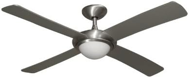 Gulf Coast Fans Luna Contemporary Ceiling Fan in Brushed Aluminum With Integrated LED Light and Remote