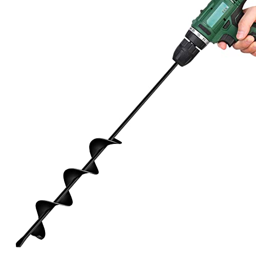 LONGRUN Auger Drill Bit for Planting-1.7"x15" Planting Auger, Garden Spiral Hole Drill Bulb Planter Tool for Planting, Bedding Plants, Flowers