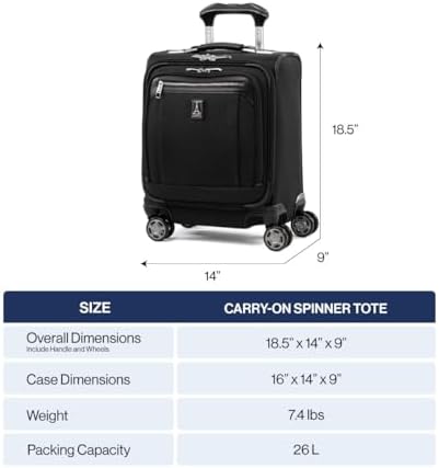 Travelpro Platinum Elite Underseat Spinner Tote Bag with USB Port