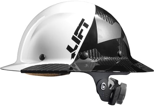 LIFT SAFETY Dax Carbon Fiber Full Brim Hard Hat | Safety/Construction Helmet w/ 6 Point Suspension for Comfort & Impact Protection