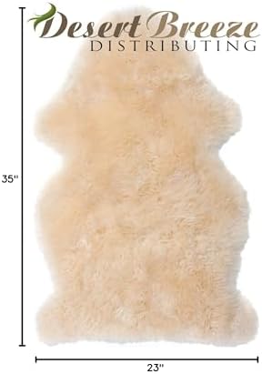 New Zealand Lambskin Baby Rug, Unshorn Sheepskin, Large 2x3 ft