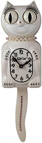 Kit Cat Klock Limited Edition Pink/White Crystals Jeweled Clock