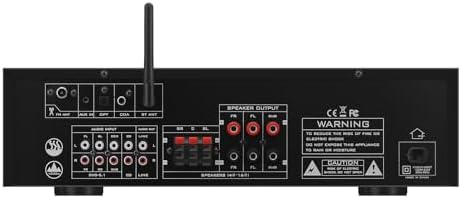 5.1 Channel Karaoke Amplifier with Mic Input, Home Audio Surround Sound Amplifier with Optical, Coaxial & RCA Inputs, Subwoofer Support for TV