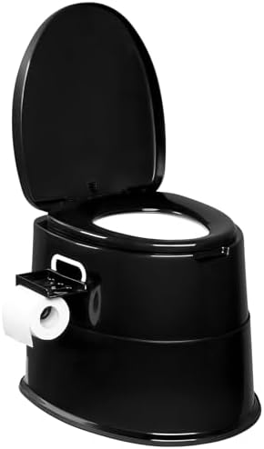 VINGLI Portable Toilet | Indoor Outdoor Commode w/Detachable Inner Bucket & Removable Paper Holder, Lightweight & Compact for Camping, Boat, Van