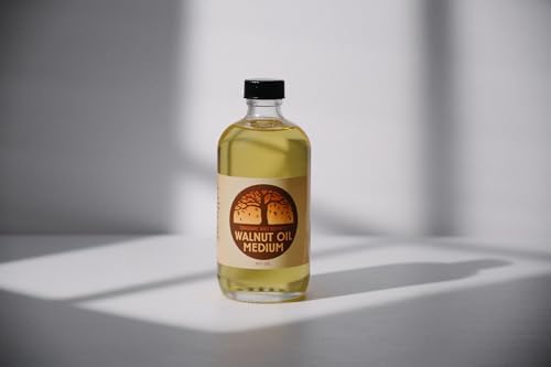Natural Earth Paints Refined Walnut Oil – 8 oz. Premium Archival Medium for Oil Painting, Eco-Friendly, Non-Yellowing Binder for Smooth