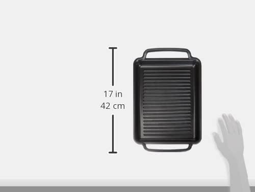 Monix Solid+ Cast Aluminium Non-Stick Ribbed Hot Plate, 40 cm, Black