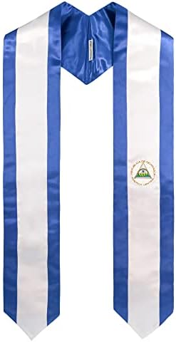 GraduationMall National Flag Graduation Stole Embroidery Sash for Study Aboard International Students 72" in Length