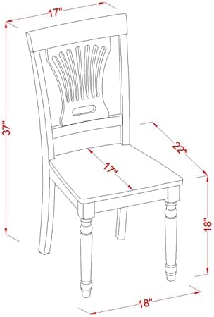 East West Furniture PVC-WHI-W Plainville Dining Chairs - Stylish Back Wood Seat Kitchen Chairs, Set of 2, Buttermilk & Cherry