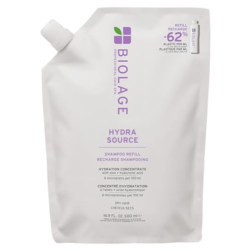 Biolage Hydra Source Shampoo – For Dry Hair | Aloe vera, hyaluronic acid, vegan, paraben-free, softens, moisturizes, adds shine