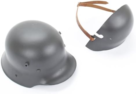 German WWI M16 Stahlhelm Steel Combat Helmet with Stirnpanzer Steel Sniper Brow Plate