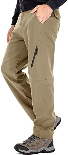 Men's Waterproof Pants Fleece Lined Insulated Winter Hiking Ski Snow Pants
