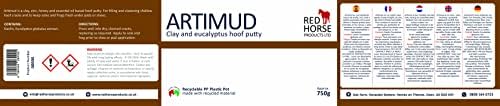 Artimud - Horse Hoof Putty | Thrush Treatment | 26.5 oz (750g) | Eucalyptus Horse Hoof Clay | Equine Frog & Sole Protection | Red Horse Products