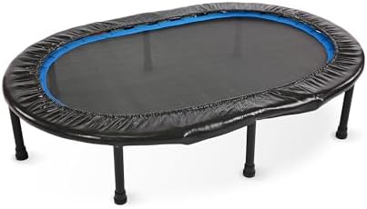Stamina 36" Foldable Mini Trampoline Rebounder for Adults with Smart Workout App, Black - Portable Fitness Equipment for Home Gym, Cardio and Jumping Training Exercise