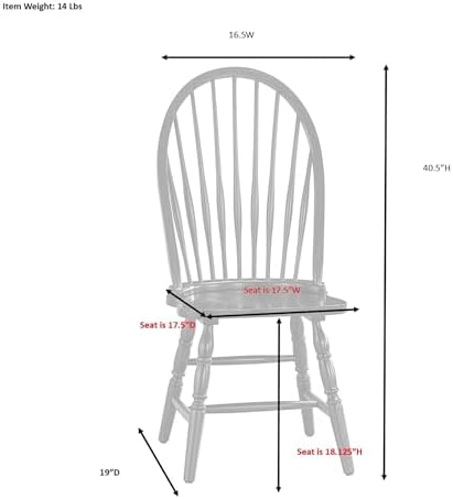 Carolina Chair & Table Windsor Dining Chair with Traditional Spindle Back Design – Multi-Step Hand Finish